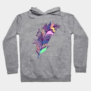 Zentangle design colored feather drawing Hoodie